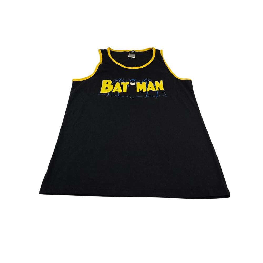 Batman DC Comics Black Yellow Tank Top Men’s M Retro Logo Sleeveless Shirt